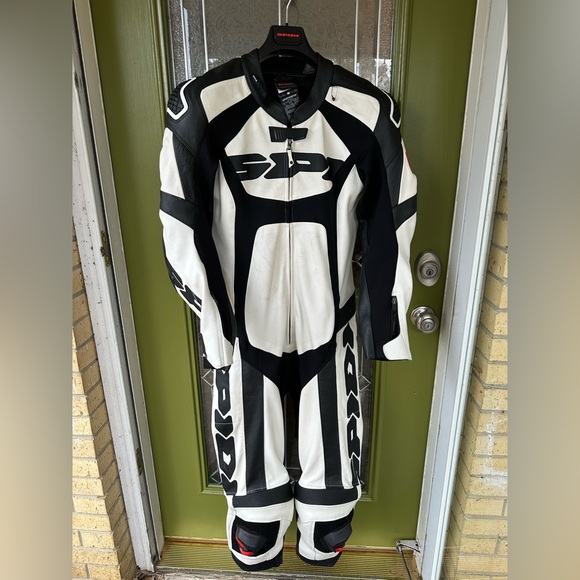 Spidi Tronik Wind Pro White Black Men’s Size 52 Leather Racing Track Suit - Picture 2 of 16